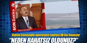 Dışişleri Bakanı Çavuşoğlu operasyonun ardından ilk kez konuştu
